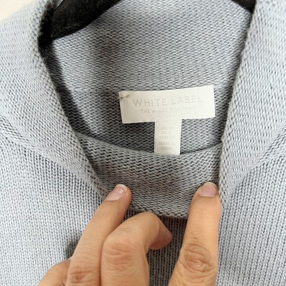 The White Company Mock Neck Cashmere Blend Sweater Gray Size 6 - Picture 4 of 6